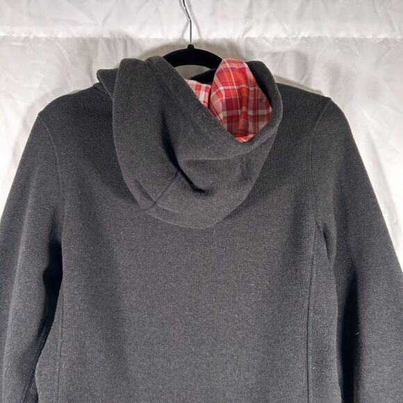 North Face Hoodie Sweater Women's Small Black Fleece Pockets Snap Neck - Picture 9 of 12
